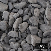 An image showing Ebony Pebble Stone Aggregate Gravel when they are dry.