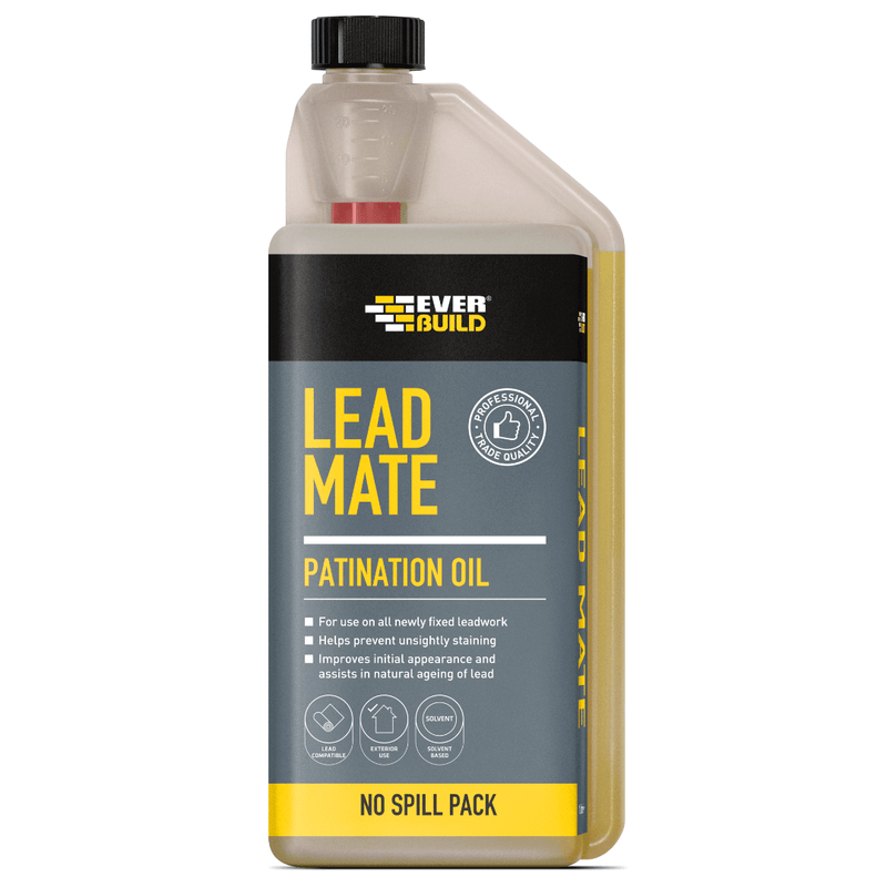 An image of Everbuild Lead Mate Patination Oil in a 1ltr Bottle.