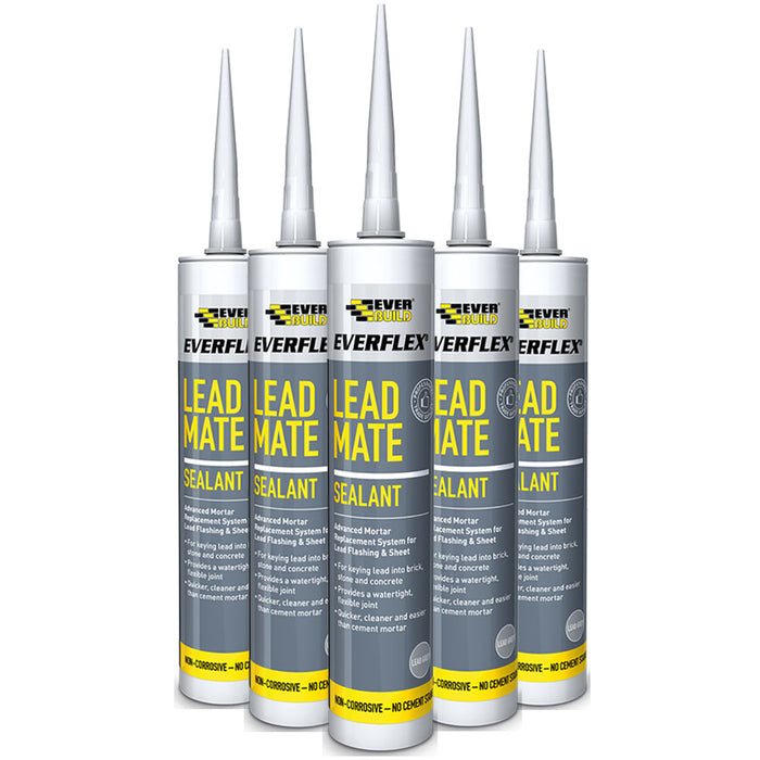 An image of multiple Everbuild Lead mate sealant tubes showing they can be purchased in bulk.