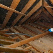 An image showing a loft / woodworm being treated with Everbuild Lumberjack Woodworm Killer.