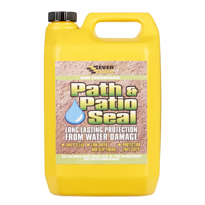 An image of Everbuild Path & Patio seal 405 in a 5 litre bottle