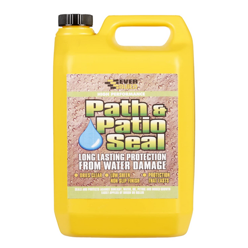 An image of Everbuild Path & Patio seal 405 in a 5 litre bottle