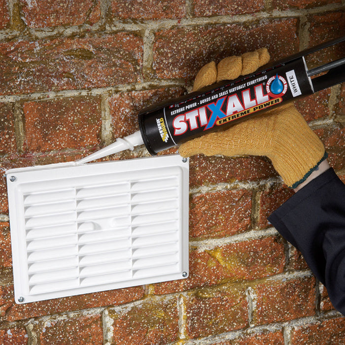 An Image of Everbuild Stixall Extreme Power being used to seal around a wall vent