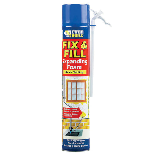 An image of a can of Everbuild fix and fill expanding foam