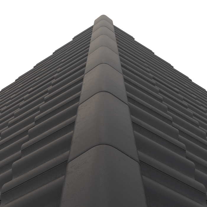 An image of a FPMcCann Concrete Multi Ridge Tile on a roof to show what it would look like.