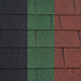 An image of the different colours that Square Felt shingles come in. Black, Green and Red.