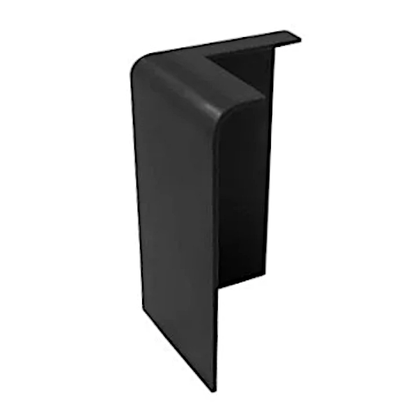 An image showing a FlexiProof Integra Trim Solid Gutter Drip External Corner in the colour Matte Black