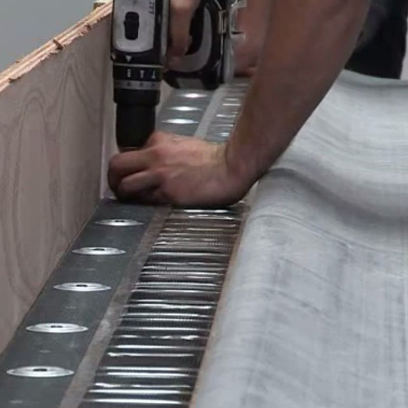 An image of Flexiproof Pressure Sensitive RUSS Strip being fitted with HP Fastener plates.