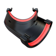 An image of a FreeFoam Freeflow Half Round 135 Degree Corner Angle in Black with red seals.