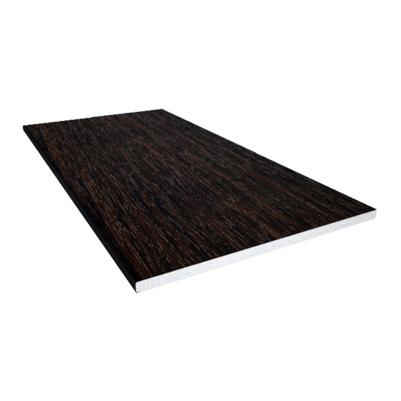 An image showing a FreeFoam Soffit Board with a Black Ash Wood Grain effect