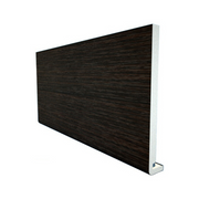 An image showing a Freefoam Magnum Leg Fascia Board with a Black Ash Wood Grain effect