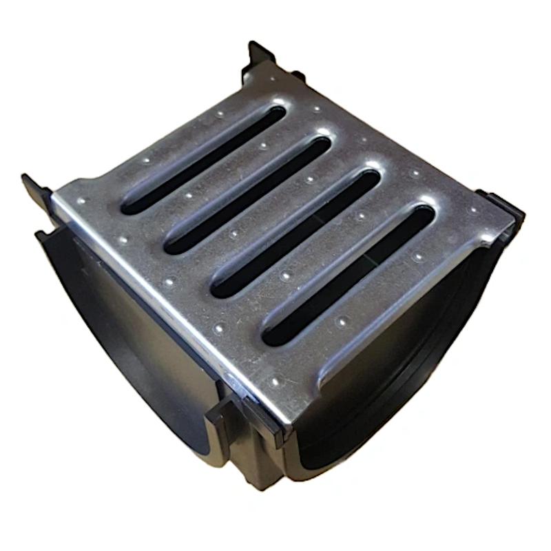 An image showing a Garage Drainage Quad Box with a Galvanised Lid