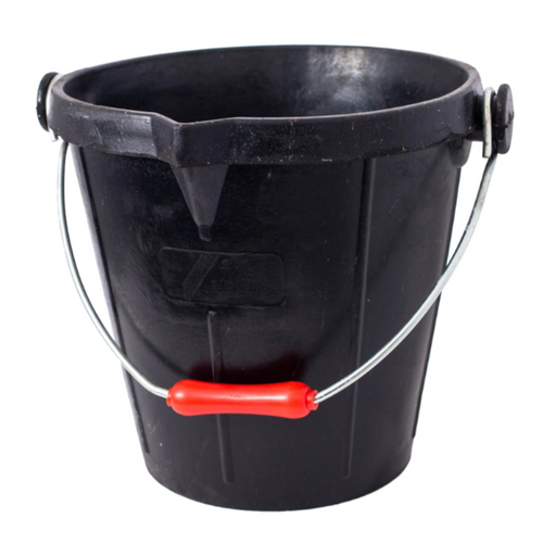 An image of a black Heavy Duty Rubber Bucket made from Tyre Rubber. It is against a white background