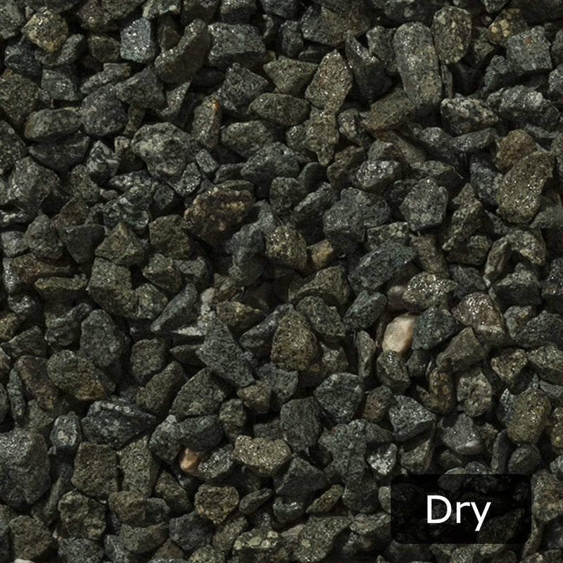 An image of Green Granite gravel stones when wet