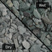An image of Green Slate Gravel shown when wet and dry