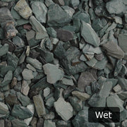 An image of Green Slate Gravel shown when wet