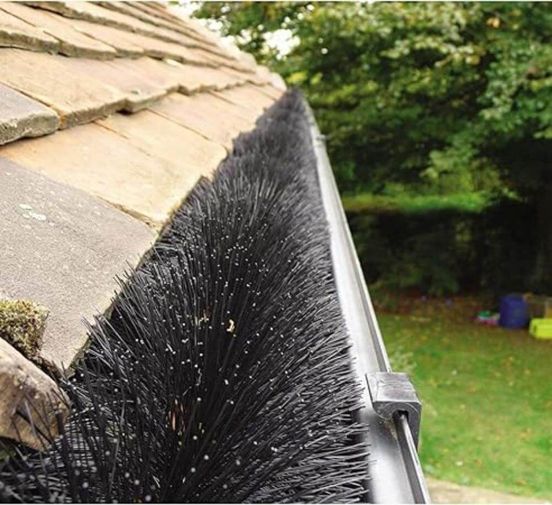 An image of a fully installed Gutter Brush Guard System 