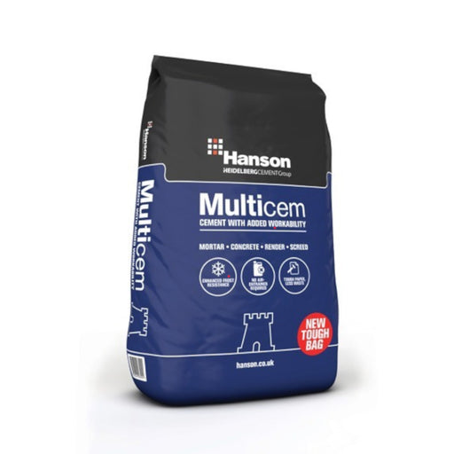 An image of Hanson Multicem Cement in a tough blue bag.