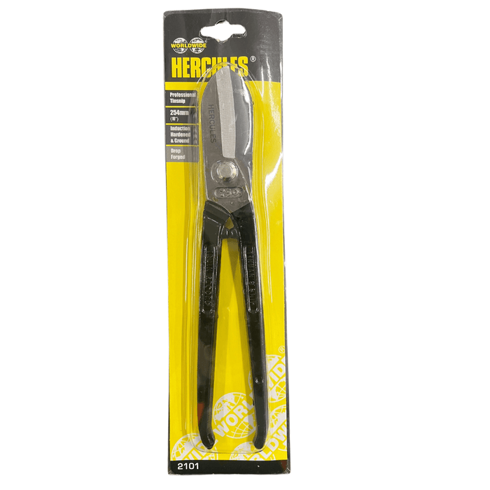 An image of Hercules 10'' Straight Cutting Lead / Tin Snips in the retail pack