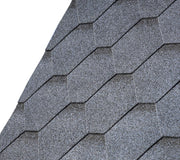 An image of IKO 3 Tab Armourshield Hexagonal Roofing Shingles in Grey