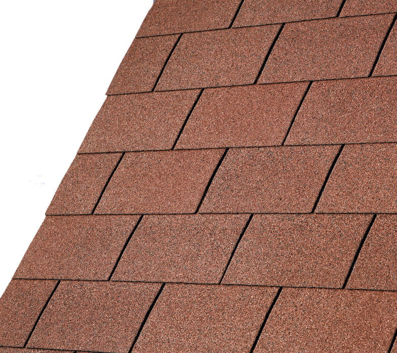 An image of IKO 4 Tab Armourglass Square Roofing Shingles in Tile Red