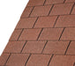 An image of IKO 4 Tab Armourglass Square Roofing Shingles in Tile Red