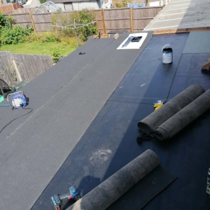 An image of a roof that is using IKO Easyseal Fully Bonded Self-Adhesive underlay on it.