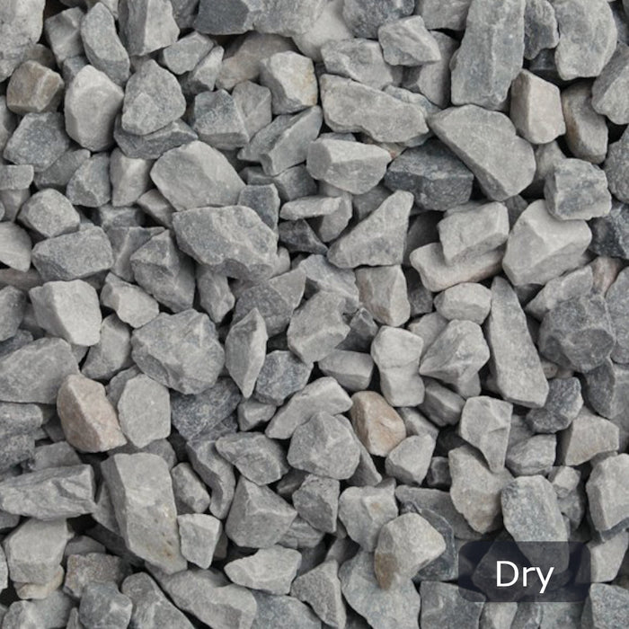 An image of Ice Blue Garden Stones and what they look like when dry.