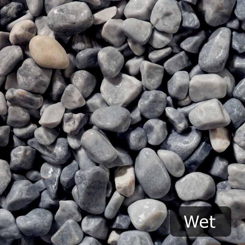 An image showing Ice Pebble Stone Aggregate Gravel when they are wet.