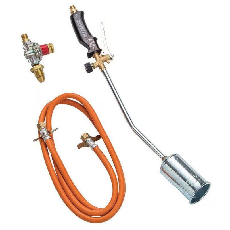 An image of an Ideal Gas Torch Head Neck Kit. Including the Torch head, hose and valve.
