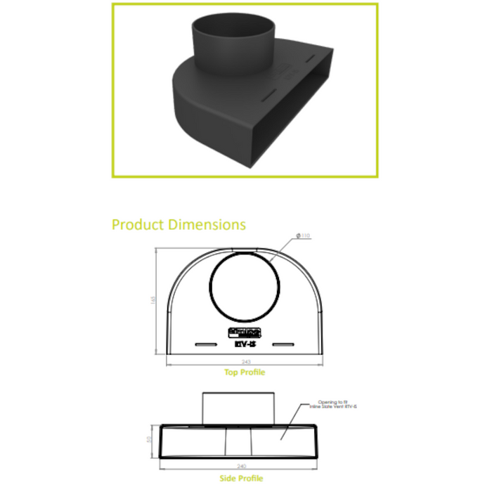 Timloc Slate Vent Inline Adaptor RTV-ADIS
