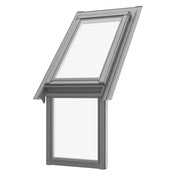 An image showing a Dakea Slate Flashing For Vertical Fixed Roof Windows - KSN. The image shows what it looks like when installed onto a roof window.