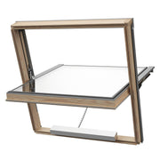 An image showing a Dakea SMOKE VENT ENERGY Roof Window - KAS B1600 S6A with a wood finish