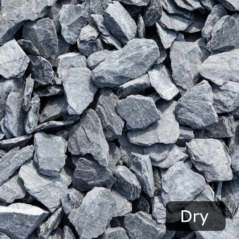 An image showing Lakeland Blue Slate Aggregate Chippings when Dry