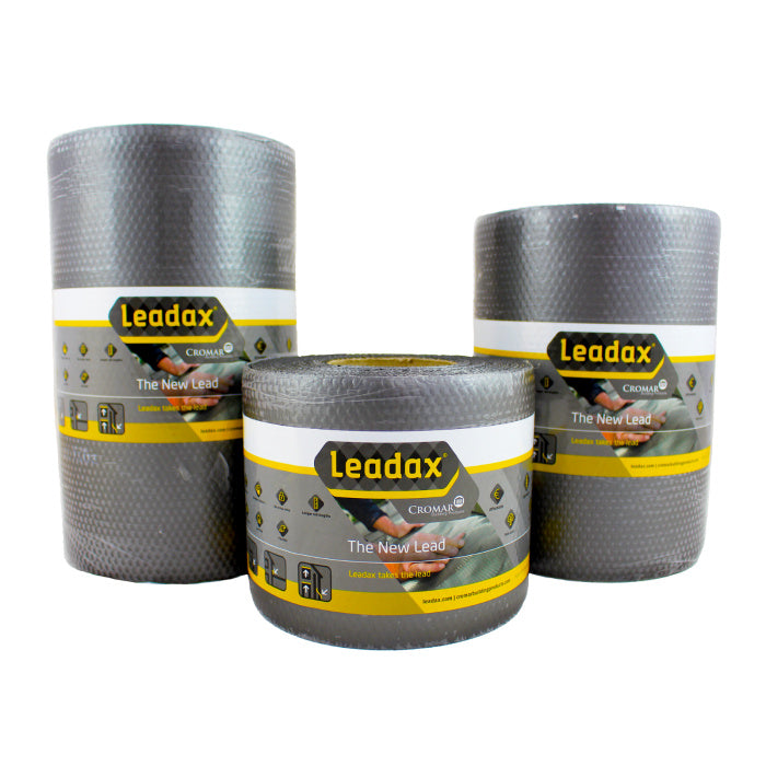 An image of three rolls of Leadax by Cromar the lead alternative. They are against a white background.