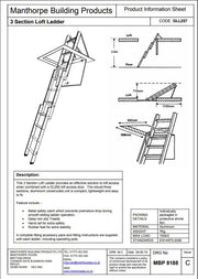 An image of a Manthorpe GLL257 3 Section Loft Ladder instructions