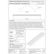 An image showing information of Manthorpe Hip Support Trays. It includes dimensions, Packing details, Materials and manufacturing process.