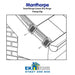 An image of a Manthorpe SmartVerge Linear Dry Verge System Fixing Clip as a technical drawing to show where they are fitted.