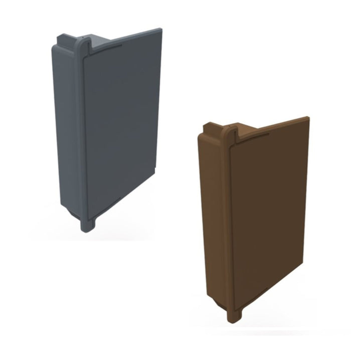 An image of Manthorpe Linear Dry Verge Eaves End Closure Cap in Brown and Grey