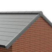 An image of Manthorpe Smartverge Linear Dry verge in Grey on the edge of a roof to show what it looks like.