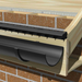 An image of a roofing gutter and where the Manthorpe over fascia vent is fitted.