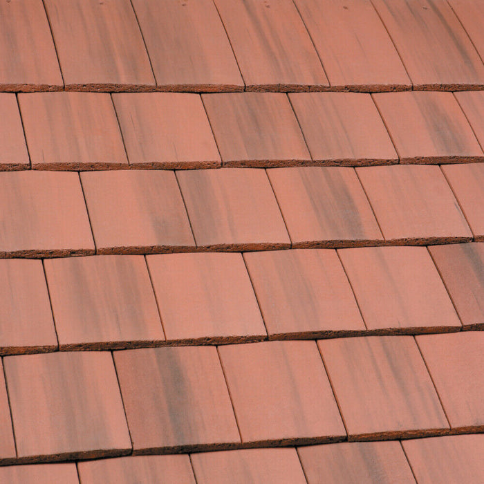 An image of Marley Ashmore Interlocking Tiles in Old English Dark Red.