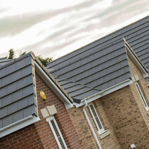 An image of a roof fitted with Marley Modern Interlocking Tiles to show what they look like.