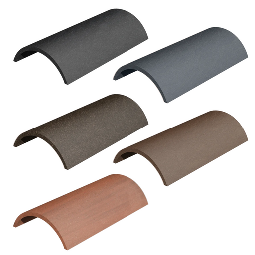 An image showing the different colours a Marley Modern Segmental Ridge Tiles come in. 