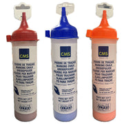An image of three Maxiline refill bottles Blue, Red and Fluorescent