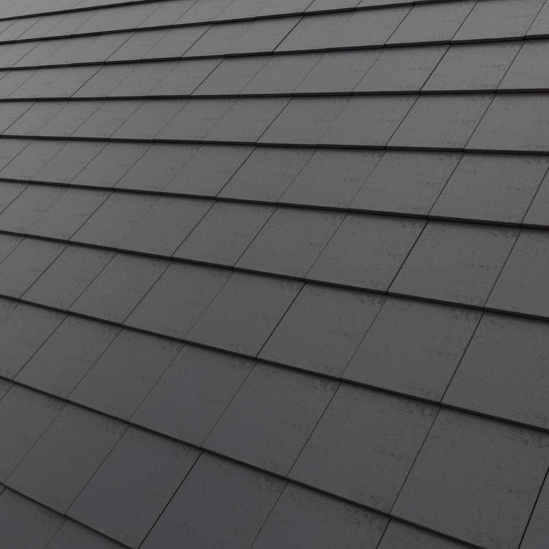 An image of a McCann Thin Leading Edge Tile installed on a roof in Anthracite