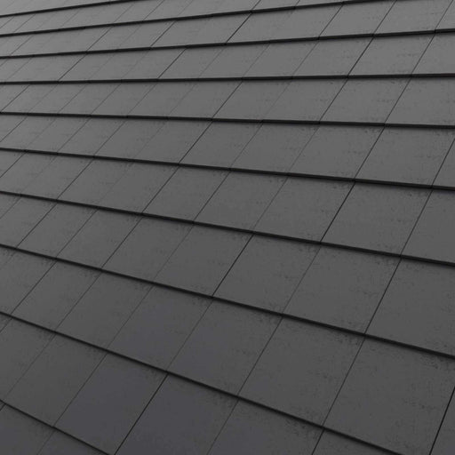 An image of a McCann Thin Leading Edge Tile installed on a roof in Anthracite