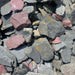 An image of Mixed Slate Chippings 40mm in size. Including Blue Slate, Purple Slate, Charcoal Slate and Green Slate Chippings.