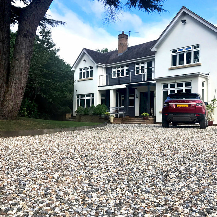 An image showing Moonstone Stone Aggregate Gravel. They are laid as drive.