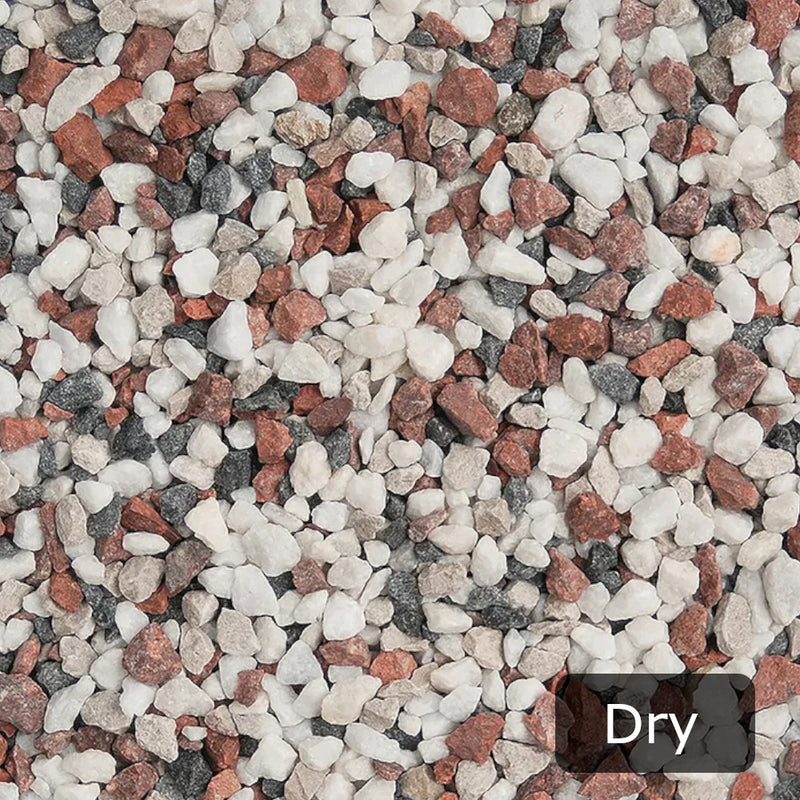 An aggregate image of Multi Mix gravel stones when Dry
